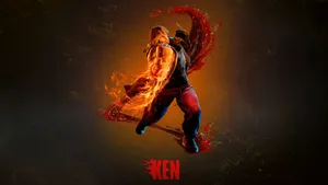 Street Fighter Ken Flaming Dragon Punch Wallpaper