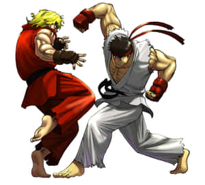 Street Fighter Kenand Ryu Readyto Fight Wallpaper