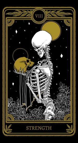 Strength Tarot Skeleton Wallpaper