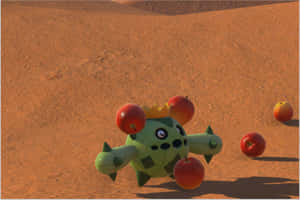 Striking 3d Representation Of Cacneapokemon On An Apple Background. Wallpaper