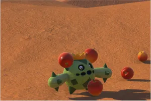 Striking 3d Representation Of Cacneapokemon On An Apple Background. Wallpaper