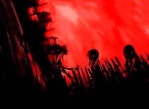 Striking Black And Red Anime Wallpaper