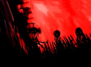 Striking Black And Red Anime Wallpaper