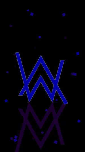 Striking Blue And Black Alan Walker Logo Wallpaper