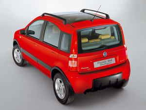 Striking Design Of Red Fiat Panda Wallpaper