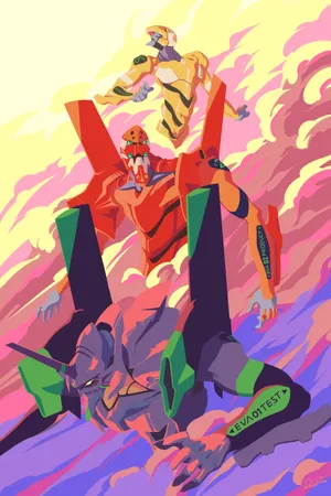 Striking Eva Unit 02 In Battle Stance Wallpaper