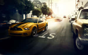 Striking Ford Mustang Boss 302 Unleashing Power Wallpaper