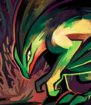 Striking Grovyle Art Wallpaper