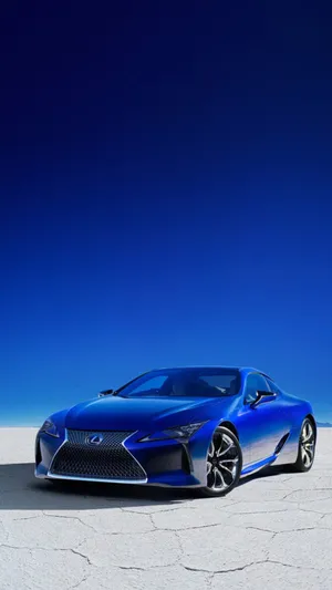 Striking Lexus Lc 500h In Structural Blue Wallpaper