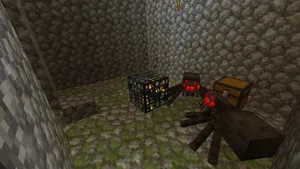 Striking Minecraft Spider In Action Wallpaper