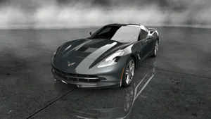 Striking Orange Chevrolet Corvette Stingray On The Road Wallpaper