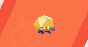 Striking Orange Dottler Against A Plain Blue Background Wallpaper