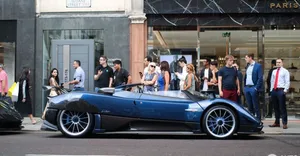 Striking Pagani Zonda Hp Barchetta In Action Wallpaper