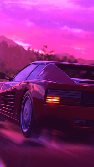 Striking Red Ferrari Testarossa On Open Road Wallpaper