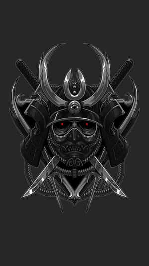 Striking Samurai Helmet On Display Wallpaper