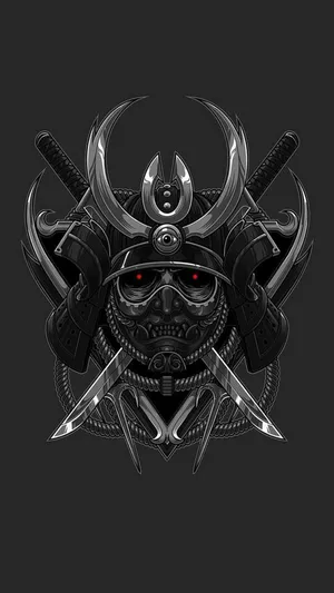 Striking Samurai Helmet On Display Wallpaper