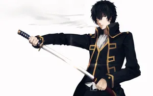 Striking Samurai Sword On Stand Wallpaper