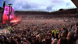Striking Sunset Over The Iconic Penshaw Monument In Sunderland, Uk Wallpaper