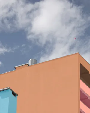 Structure With Pastel Orange Aesthetic Wall Wallpaper