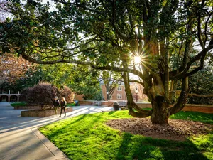 Students At Wake Forest University Campus Wallpaper