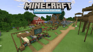 Students Collaborating And Building In Minecraft: Education Edition Wallpaper