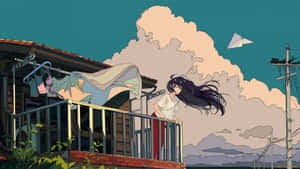 Studio Ghibli Balcony Breeze Wallpaper