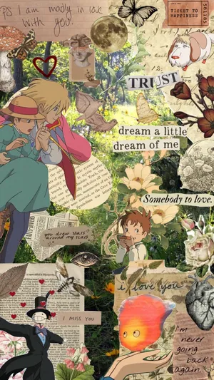 Studio Ghibli Collage Aesthetic Wallpaper