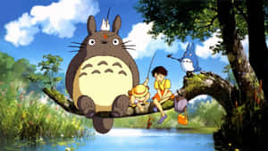 Studio Ghibli Friends By The River Wallpaper