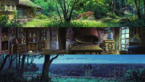 Studio Ghibli's Magical World - A Scene From Howl's Moving Castle Wallpaper