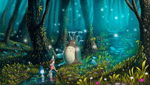Studio Ghibli Scenery Totoro Forest Wallpaper