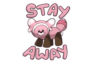 Stufful With Stay Away Text Wallpaper