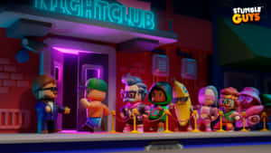 Stumble Guys Nightclub Queue Wallpaper