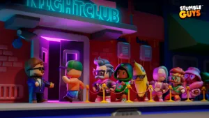 Stumble Guys Nightclub Queue Wallpaper