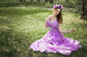 Stun In This Regal Purple Dress! Wallpaper