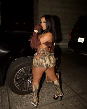 Stunna Girl Camo Outfit Night Out Wallpaper