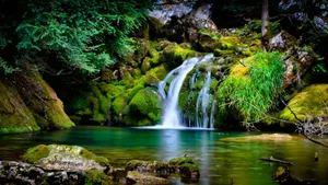 Stunning 3d Landscape With Mountains And Lake Wallpaper