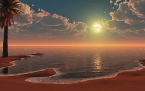 Stunning 3d Landscape With Waterfalls And Mountains Wallpaper