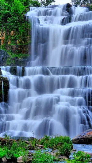 Stunning 3d Waterfall Landscape Wallpaper