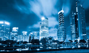 Stunning 4k View Of A Bustling City Nightlife Wallpaper