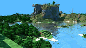 Stunning Aerial View Of A Minecraft World Wallpaper