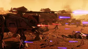 Stunning Aerial View Of Geonosis Landscape Wallpaper