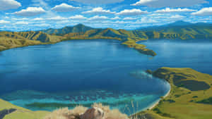 Stunning Aerial View Of Komodo Island Wallpaper