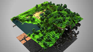 Stunning Aerial View Of Minecraft Map Wallpaper