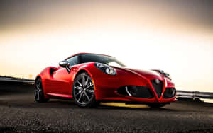 Stunning Alfa Romeo 4c On The Move Wallpaper