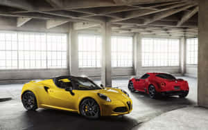 Stunning Alfa Romeo 4c Sports Car On The Road Wallpaper