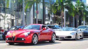 Stunning Alfa Romeo 8c Competizione In Action Wallpaper