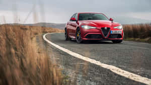 Stunning Alfa Romeo Giulia In Motion Wallpaper