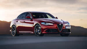 Stunning Alfa Romeo Giulia In Motion Wallpaper