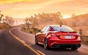 Stunning Alfa Romeo Giulia In Motion Wallpaper