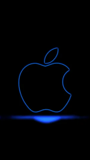 Stunning Apple Logo Against A Geometric Blue Backdrop Wallpaper